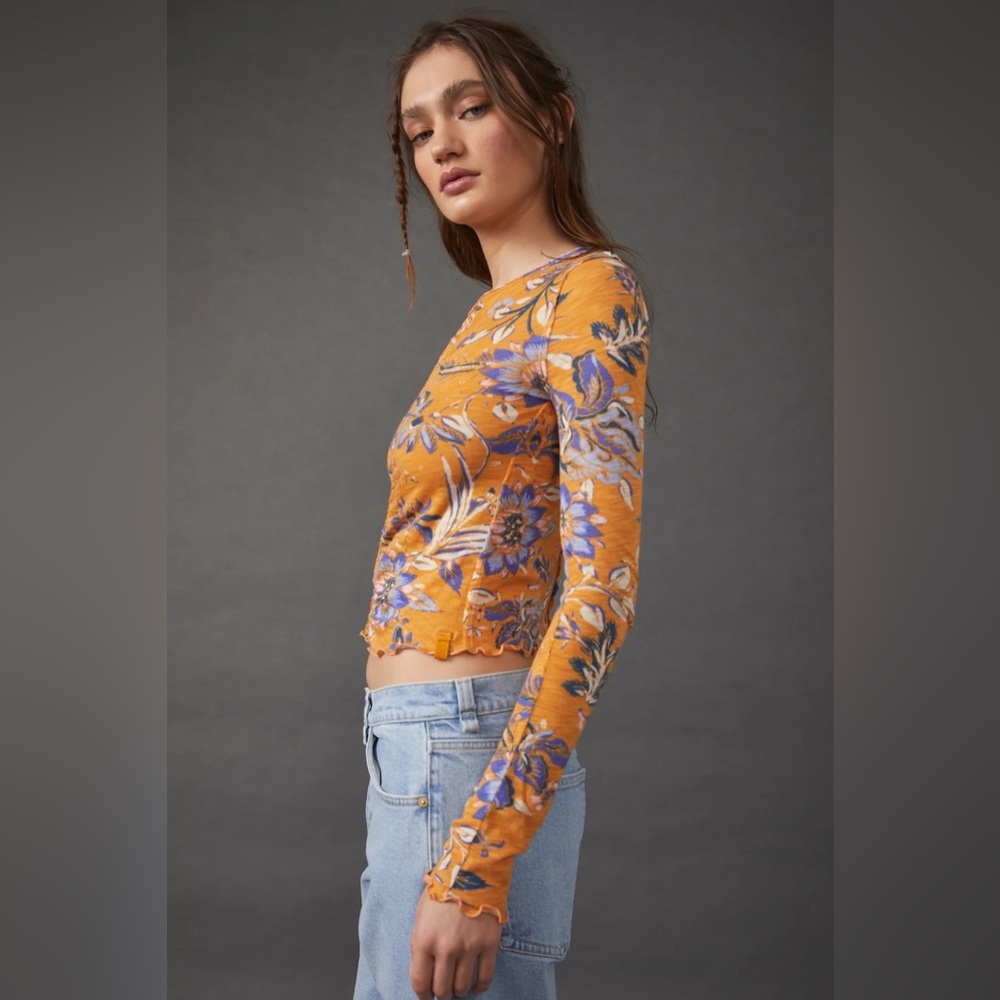 🚨🆕FINAL SALE PRICE🚨FREE PEOPLE DREAMED OF YOU TEE-HONEY COMBO - Picture 4 of 16